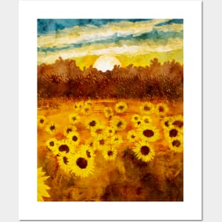 Sunflower Fields Posters and Art